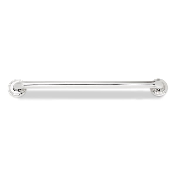 Keeney Mfg Smooth 1.25 x 12" Straight Polished Stainless Stl Grab Bar W/ Designer Flange, 12.00" L PP1900PS-DF1 - main